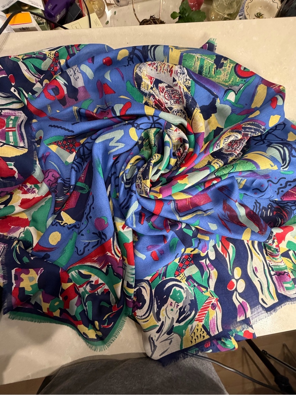 Fendi Scarf Shawl Colorful Foulard Scarf Wrap ShawlVintage Archival Y2K 1990s - Picture 5 of 10
